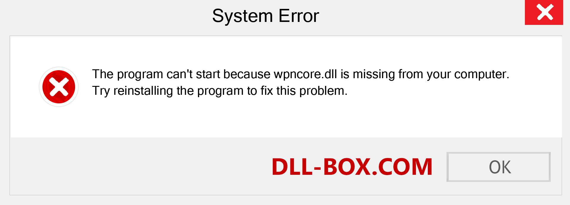  wpncore.dll file is missing?. Download for Windows 7, 8, 10 - Fix  wpncore dll Missing Error on Windows, photos, images